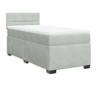 vidaXL Box Spring Bed with Mattress Home Bed Frame Light Grey 90x190 cm Velvet