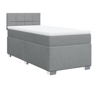 vidaXL Box Spring Bed with Mattress Home Bed Frame Light Grey 90x200 cm Fabric