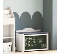 vidaXL Box with Storage Grey and white 73 x 33 x 55 cm Engineered wood