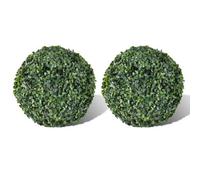 vidaXL 2x Boxwood Ball 27cm Artificial Leaf Topiary Ball Outdoor Indoor Decor