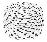 vidaXL Braided Boat Rope in White - Durable 6mmx25m Polyester Rope, UV and Abrasion Resistant, High Tensile Strength, Ideal For Marine & General Use