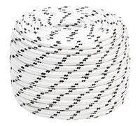 vidaXL Braided Boat Rope White 14 mmx25 m Polyester