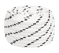 (20 mm/ 100 m) vidaXL Braided Boat Rope Polyester Sturdy Yacht Cable Black/White Multi Sizes