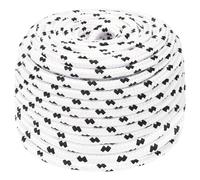 Braided Boat Rope Polyester Sturdy Yacht Cable Black/White Multi Sizes vidaXL