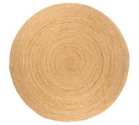 vidaXL Braided Jute Area Rug - 100% Natural Material, Handcrafted, Versatile 240 cm Round Rug - Perfect for Living Room, Bedroom, Foyer