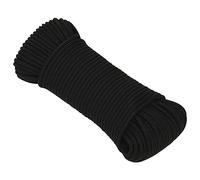 "vidaXL Braided Work Rope 5 mm in Polyester - Durable Black Cord with High Tensile Strength, Ideal for Home, Garden, Workshop"