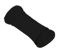 "vidaXL Braided Work Rope 5 mm in Polyester - Durable Black Cord with High Tensile Strength, Ideal for Home, Garden, Workshop"