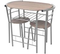 Vidaxl Breakfast Bar Set Mdf Silver