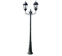 vidaXL Brighton Garden Light Post 2-Arms - 230 cm, Dark Green/Black Outdoor Lamp (IP44, E27, 40244)