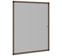vidaXL Brown Aluminium Framed Insect Screen for Windows - Adjustable, UV-Resistant, Water-Resistant Fibreglass Mesh Size 100x120 cm