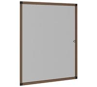 vidaXL Brown Aluminium Framed Insect Screen for Windows - Adjustable, UV-Resistant, Water-Resistant Fibreglass Mesh Size 100x120 cm