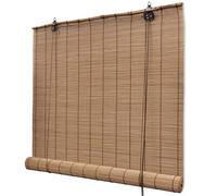 vidaXL Brown Bamboo Roller Blinds - Stylish and Adaptable Window Dressing, Light Filtering, Easy Maintenance, Measures 80 x 160 cm.