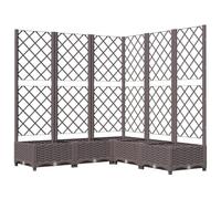 vidaXL Brown Garden Planter with Integrated Trellis - Weather-Resistant Polypropylene Material with Spacious Design for Outdoor Use (120x120x121.5 cm)