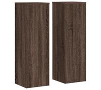 vidaXL Brown Oak Engineered Wood Plant Stands - 2 Piece Set, 25x25x80 cm, Durable & Easy to Clean, Modern Design for Indoor/Outdoor Use