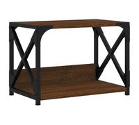 vidaXL Brown Oak Engineered Wood Printer Stand - Two-Tier Design, Office Desk Organiser with Adjustable Feet, 44x26x31.5 cm - Multipurpose Usage, Ideal for Home or Office