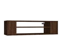 vidaXL - Brown Oak Hanging TV Cabinet | Wall Mounted Entertainment Unit | Engineered Wood Construction | Spacious Compartments | Decorative Design