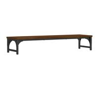 vidaXL: Brown Oak Monitor Stand, Ergonomic Design with Storage Space- Made of Engineered Wood, Adjustable Legs for Stability