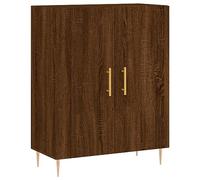vidaXL Brown Oak Sideboard - Versatile Engineered Wood Storage Cabinet with Sturdy Metal Feet - Modern Design, Spacious - Ideal for Living Room, Bedroom, Office