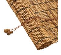 vidaXL Brown Roller Blind, 80 x 220 cm, Reeds, Rustic Roller Shutters, UV-Resistant, Translucent Curtains, Adjustable Indoor for Living Room, Bedroom, Kitchen