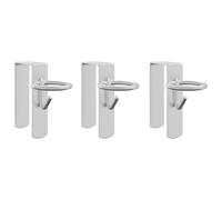 vidaXL Bucket Hooks 3 pcs Portable Wall Mounted Bucket Hanger Silver Steel