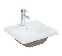 vidaXL Built-in Basin with Faucet 42x39x18 cm Ceramic White Bathroom Sink