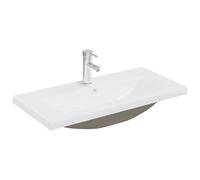 vidaXL Built-in Basin with Faucet 81x39x18 cm Ceramic White Bathroom Sink