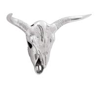 vidaXL Bull Skull Silver 49 x 10 x 36 cm Aluminium