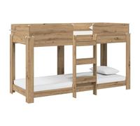 vidaXL Bunk Bed for Kids Artisan Oak 80 x 190 cm Engineered Wood, Modern Kids Bunk Bed, Space Saving, Stylish Frame, Functional Furniture, 2 Level Sleeping Set