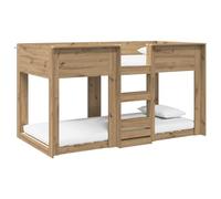 vidaXL Bunk Bed for Kids Artisan Oak 80 x 200 cm Engineered Wood, Stylish Kids Bed, Rectangular Bunk Frame, Modern Sleep Solution, Compact Space-Saving Furniture, Double