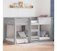 vidaXL Bunk Bed for Kids Grey Sonoma 75 x 190 cm Engineered Wood, Modern, Rectangular Bunk Bed Frame, Stylish Kids Bedroom Furniture, Space-Saving and Compact Sleep Solution for Children