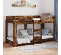 vidaXL Bunk Bed for Kids Smoked Oak 90 x 200 cm Engineered Wood