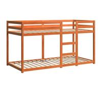 vidaXL Bunk Bed, Kids Twin Sleeper with Ladder, Wooden Bed Frame for Kids Children's Bedroom, Loft Bed, Wax Brown 80x200 cm Solid Wood Pine