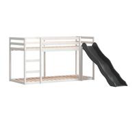 vidaXL Bunk Bed with Slide and Ladder Loft Bed White 80x200 cm Solid Wood Pine