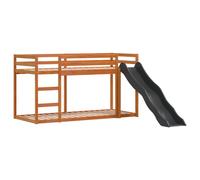 vidaXL Bunk Bed with Slide&Ladder without Mattress Wax Brown 90x200 cm (3284244), Brown