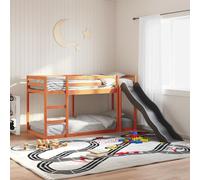 vidaXL Bunk Bed with Slide and Ladder Wax Brown 90x200 cm Solid Wood Pine