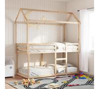 (natural, 90 x 190 cm) vidaXL Bunk Bed with Roof Bed Frame Kids Twin Sleeper 90x200cm Solid Wood Pine