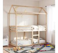 Bunk Bed with Roof Kids Twin Sleeper Bed Frame Loft Bed Solid Wood Pine vidaXL