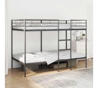 vidaXL Bunk Bed without Mattress Black 107x203 cm Steel