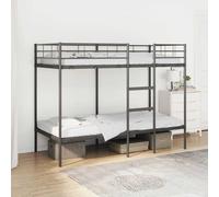 vidaXL Bunk Bed without Mattress Black 90x190 cm Single Steel