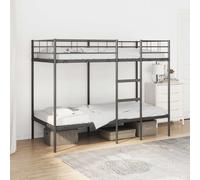 vidaXL Bunk Bed without Mattress Black 90x200 cm Steel