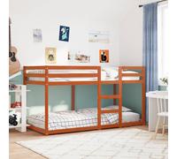 vidaXL Bunk Bed Kids Children Twin Sleeper Wax Brown 75x190 cm Solid Wood Pine