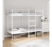 vidaXL Bunk Bed without Mattress White 75x190 cm Small Single Steel