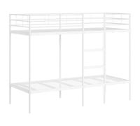 vidaXL Bunk Bed without Mattress White 75x190 cm Small Single Steel bed frame