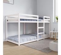 vidaXL Bunk Bed Bed Frame Bed Base Loft Bed White 90x200 cm Solid Wood Pine