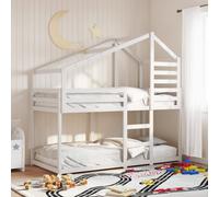 Bunk Bed with Roof Kids Twin Sleeper Bed Frame Loft Bed Solid Wood Pine vidaXL