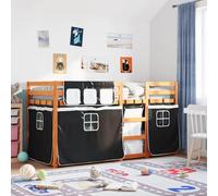 vidaXL Bunk Bed without Mattress White&Black 80x200 cm Solid Wood Pine