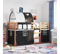 vidaXL Bunk Bed without Mattress White&Black 80x200 cm Solid Wood Pine