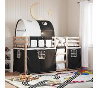 vidaXL Bunk Bed without Mattress White&Black 80x200 cm Solid Wood Pine