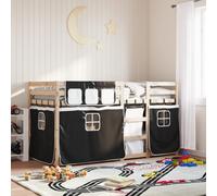 vidaXL Bunk Bed without Mattress White&Black 80x200 cm Solid Wood Pine