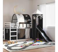 vidaXL Bunk Bed without Mattress with Slide White and Black 90x190 cm Single